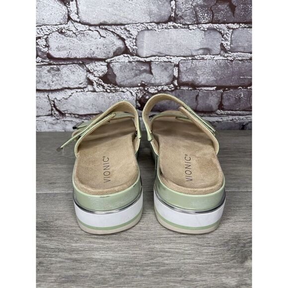 Vionic Brandie Mint Green Double Strap Slide Vegan Sandals Women’s Sz 8M US/39EU - Picture 4 of 16